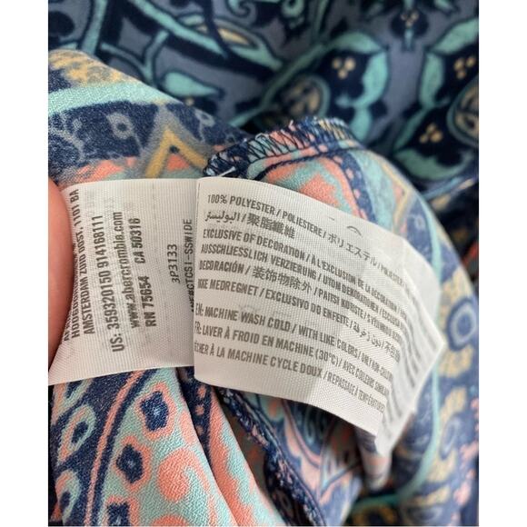 Hollister Multicolored Patterned Short Sleeve Mini Stretchy Sheath Dress Size M - Picture 4 of 5